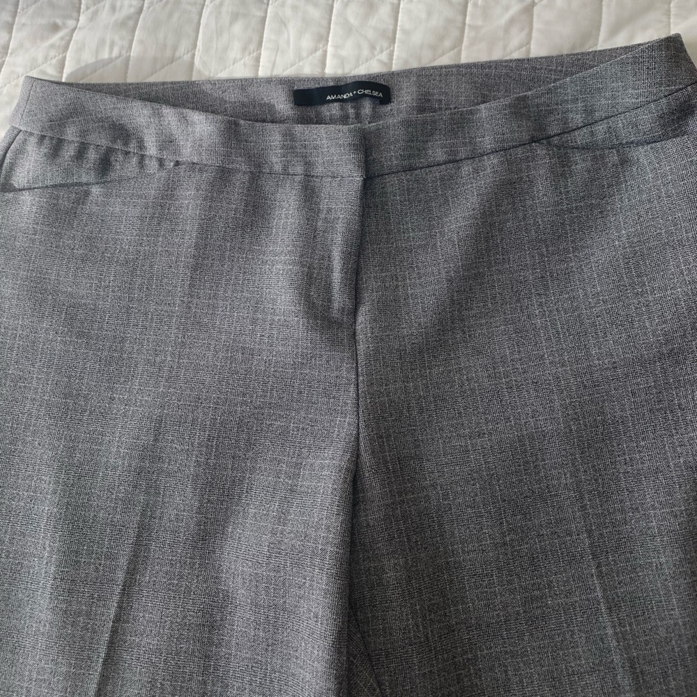 Amanda+ Chelsea Straight Leg Flat Front Gray Dress Pants Sz
14 With Pockets